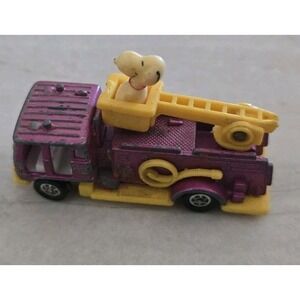 VTG Aviva Snoopy Fire Truck Diecast Toy 1958 1966 C1 Peanuts Collectible